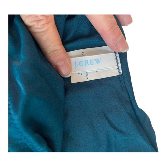 J. Crew Ruched One Shoulder One Piece Swimsuit Sz 6 Teal Blue New - Picture 5 of 12